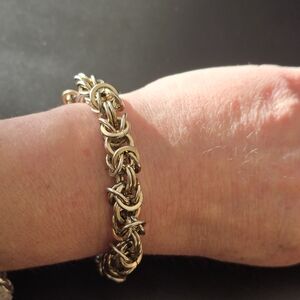 VINTAGE 14kt GOLD FILLED BYZANTINE BRACELET - STAMPED 14/20 GF